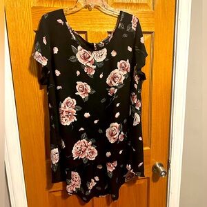 Torrid high low rose print blouse